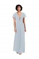 Affordable Deep V-Neckline Chiffon Bridesmaid Dress with Flutter Sleeves UK