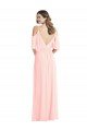 Affordable Cold Shoulder Draped Wrap Maxi Bridesmaid Dress UK