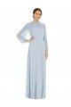 Affordable Strapless Chiffon Maxi Formal Bridesmaid Dress with Puff Sleeve Blouson Overlay UK