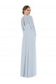 Affordable Strapless Chiffon Maxi Formal Bridesmaid Dress with Puff Sleeve Blouson Overlay UK