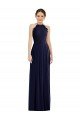 Affordable Tie Neck Lace Halter Pleated Skirt Maxi Bridesmaid Dress UK