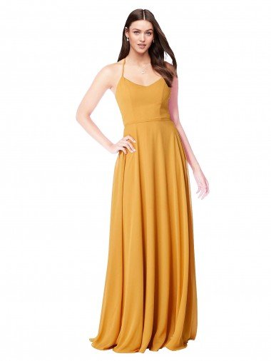 Affordable Chiffon A-Line Bridesmaid Dress with Halter Back UK