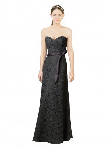 Affordable Strapless Lace Bridesmaid Dress with Sweetheart Neckline UK