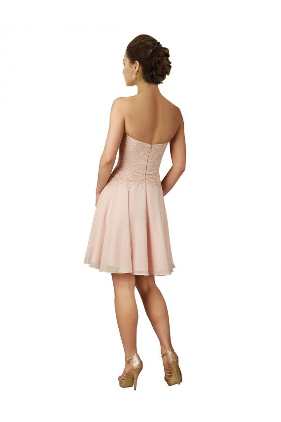 Affordable Lace and Chiffon Bridesmaid Dress / Cocktail Dress with Unique Neckline UK