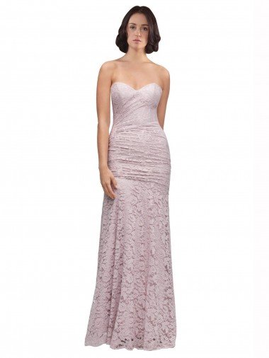 Affordable Floor Length Long Mermaid Lace Bridesmaid Dress / Prom Dress with Low Back UK