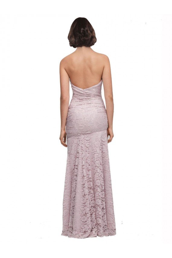 Affordable Floor Length Long Mermaid Lace Bridesmaid Dress / Prom Dress with Low Back UK