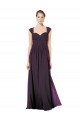 Affordable Long Chiffon Sweetheart Bridesmaid with Lace Straps and Keyhole Back UK