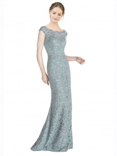 Affordable Off the Shoulder Mermaid Lace Bridesmaid Dress / Prom Dress with Cap Sleeves UK