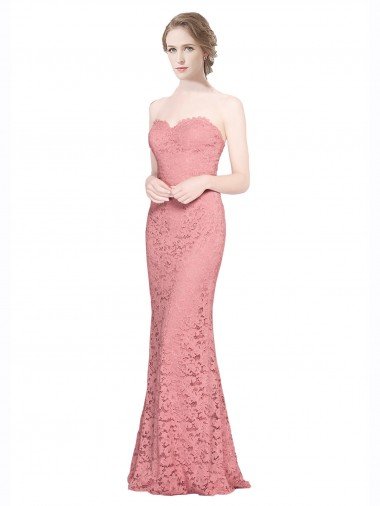 Affordable Fitted Sweetheart Mermaid Lace Bridesmaid Dress / Prom Dress UK