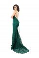 Affordable Black Tie Sleek Fishtail Shaped Long Lace Bridesmaid Dress / Prom Dress UK