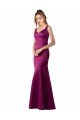 Affordable Fitted Sexy Open Back Formal Satin Bridesmaids Dress with Floral Details UK