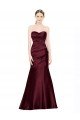 Affordable Mermaid Sweetheart Soft Formal Satin Bridesmaid Dress / Prom Dress with Pleats UK