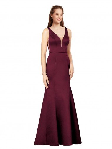 Affordable Sexy Formal Satin Bridesmaid Dress / Prom Dress with Side Cutouts UK