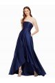 Affordable High Low Strapless Formal Satin Bridesmaid Dress / Prom Dress with Pockets UK