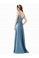 Affordable Classic Satin V-Neck A-Line Bridesmaids Dress with Pockets UK