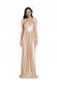 Affordable Floor Length Halter Neck Sparkling Formal Sequin Bridesmaid Dress / Prom Dress with Pleats UK