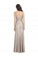 Affordable V-Neck Fully Sequin Formal Bridesmaid Dress / Prom Dress with V-Back and Front Slit UK