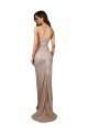 Affordable High Slit Scoop Neck Long Formal Sequin Bridesmaid Dress / Prom Dress UK