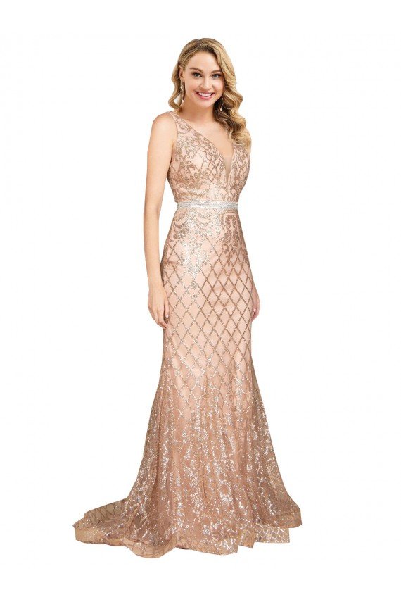 Affordable Sleek Long Mermaid Formal Sparkling Sequin Bridesmaid Dress / Prom Dress UK