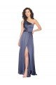 Affordable Draped Formal Silky Satin Bridesmaid Dress / Prom Dress with Tied Waist UK