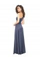 Affordable Draped Formal Silky Satin Bridesmaid Dress / Prom Dress with Tied Waist UK