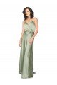 Affordable Formal Silky Satin Bridesmaid Dress with Tied Waist UK