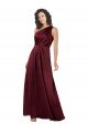 Affordable One Shoulder Formal Silky Satin Bridesmaid Dress / Prom Dress with Subtle Pleats UK