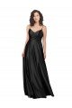 Affordable Full Length V-Neckline Formal Silky Satin Bridesmaid Dress / Prom Dress with Full Skirt UK