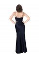 Affordable Draped Cowl Neck Formal Silky Satin Bridesmaid Dress / Prom Dress with Skirt Slit UK