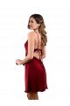 Affordable Midi Length Cowl Neck Formal Silky Satin Short Cocktail Bridesmaid Dress / Prom Dress UK