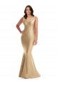 Affordable Shirred Shoulder Formal Silky Satin Mermaid Bridesmaid Dress / Prom Dress UK