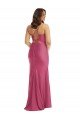 Affordable Cowl-Neck Open Tie-Back Formal Silky Satin Mermaid Bridesmaid Dress / Prom Dress with Frong Slit UK