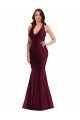 Affordable Plunge Neckline Cutout Low Back Formal Silky Satin Mermaid Bridesmaid Dress / Prom Dress UK