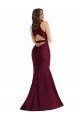 Affordable Plunge Neckline Cutout Low Back Formal Silky Satin Mermaid Bridesmaid Dress / Prom Dress UK