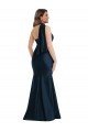 Affordable Scarf Neck One Shoulder Formal Silky Satin Mermaid Bridesmaid Dress / Prom Dress with Front Slit UK