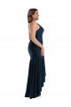 Affordable Pleated Wrap Ruffled High Low Formal Silky Satin Bridesmaid Dress / Prom Dress UK