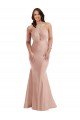 Affordable Criss Cross Halter Open Back Formal Silky Satin Mermaid Bridesmaid Dress / Prom Dress UK