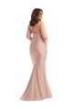 Affordable Criss Cross Halter Open Back Formal Silky Satin Mermaid Bridesmaid Dress / Prom Dress UK