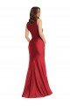 Affordable Square Neck Formal Silky Satin Mermaid Bridesmaid Dress / Prom Dress with Side Slit UK