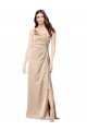 Affordable Formal Silky Satin Bridesmaid Dress / Prom Dress with Draped Surplice Bodice UK