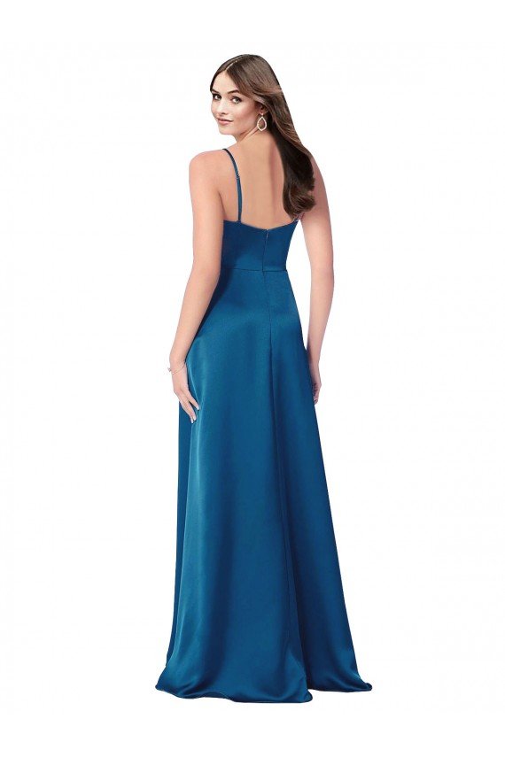 Affordable Cowl Neck Salky Satin Bridesmaid Dress / Prom Dress UK