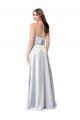 Affordable Halter Neck Formal Silky Satin Bridesmaid Dress with Strappy Back UK