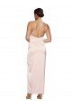 Affordable One Shoulder Full Length Long Silky Satin Bridesmaid Dress / Prom Dress with Thigh Split UK