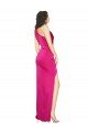 Affordable One Shoulder Long Full Length Formal Silky Satin Bridesmaid Dress / Prom Dress with Front Side Split UK