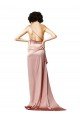 Affordable Low Back One Shoulder Full Length Formal Silky Satin Bridesmaid Dress / Prom Dress UK