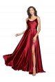 Affordable Cowl Neckline Long Formal Silky Satin Bridesmaid Dress / Prom Dress with Spaghetti Straps UK