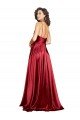 Affordable Cowl Neckline Long Formal Silky Satin Bridesmaid Dress / Prom Dress with Spaghetti Straps UK