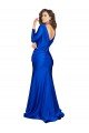 Affordable Deep V-Neck Long Sleeves Formal Silky Satin Bridesmaid Dress / Prom Dress UK