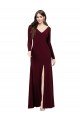 Affordable Long Sleeves Spandex Bridesmaid Gown with Front Slit UK