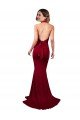 Affordable Halter Mermaid Plunge V-Neckline Open Back Bow Tie Formal Spandex Bridesmaid Dress / Prom Dress UK